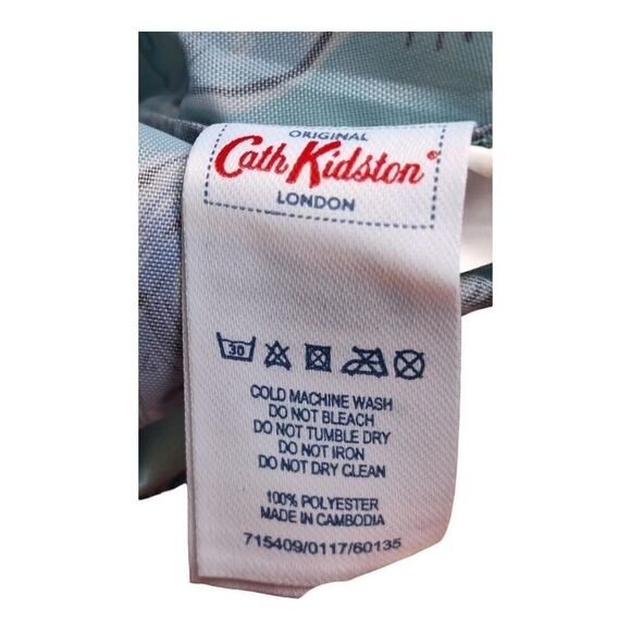 Whimsical Kitty Cats Tote Bag Cath Kidston Lightweight Foldable Aqua Blue NWOT - Picture 5 of 8